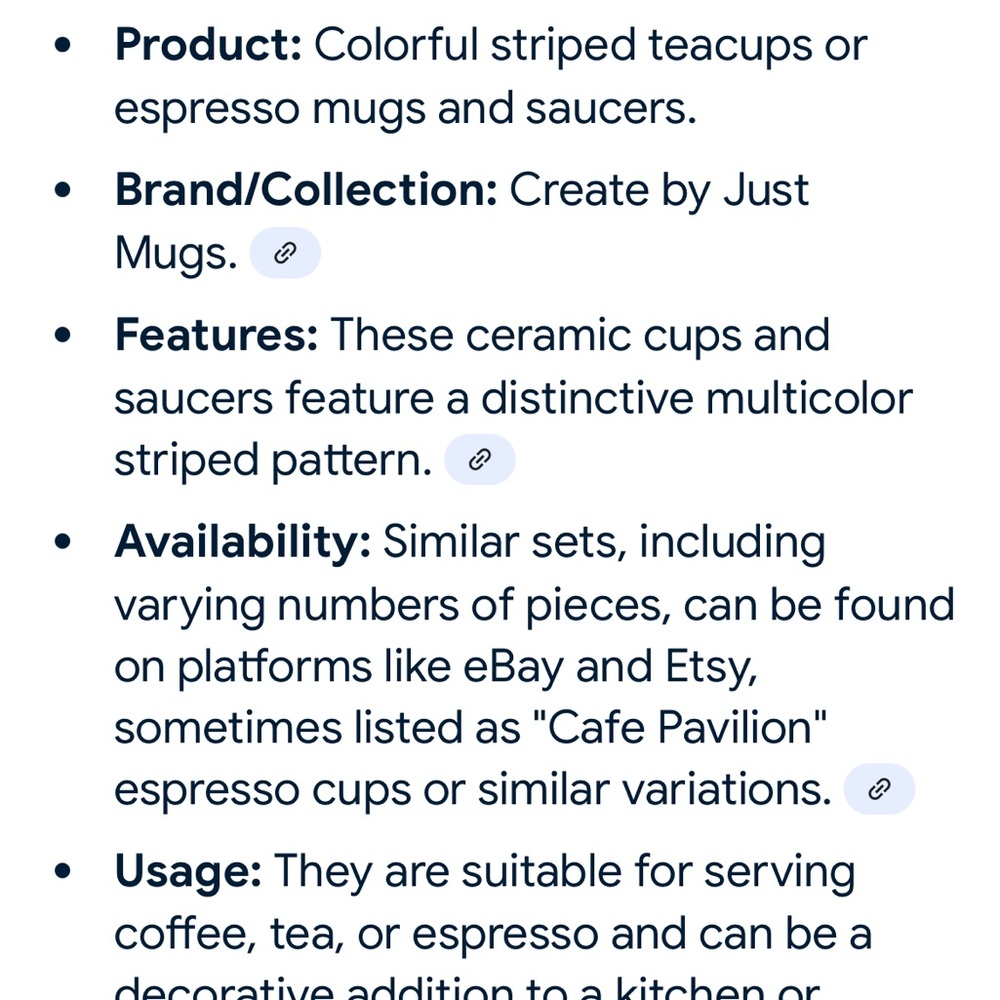 Create by Just Mugs Colorful Striped Espresso Cup and Saucer Set of 4 - Picture 3 of 8